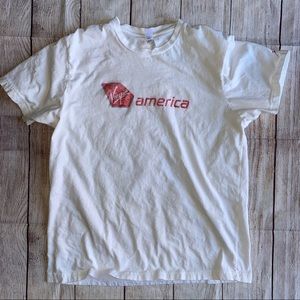 Virgin America airlines Tshirt large white